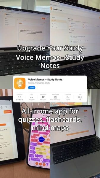A closing slideshow slide that presents a study app as the tool behind the tips before it